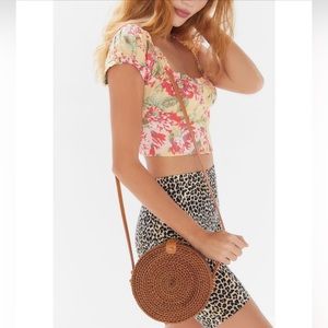 Urban Outfitters Circle Straw Crossbody Bag